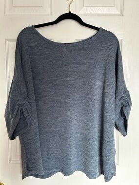 Max Studio Light Heather Gray Relaxed Knit Dolman Top